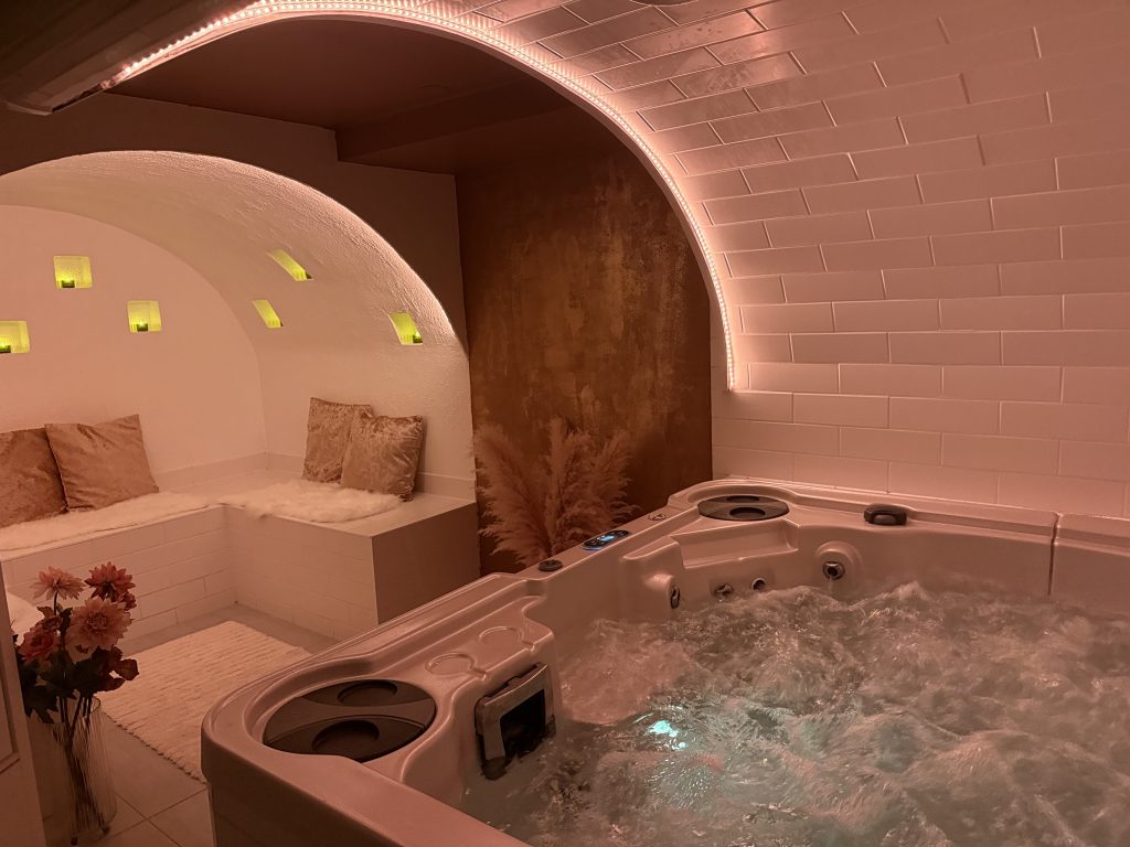 En bubbelpool i luxury spa. 